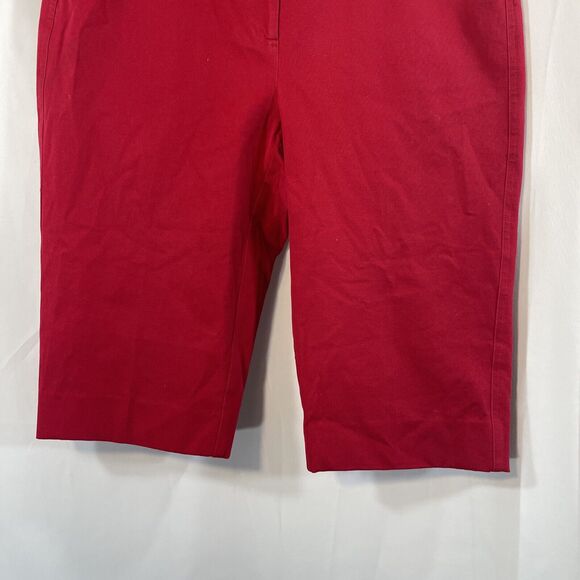 J. McLaughlin Womens 10 Red Bermuda 23” Long Shorts Preppy Granny Core EUC - Picture 2 of 9
